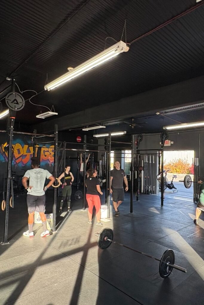 Gym workout session in action